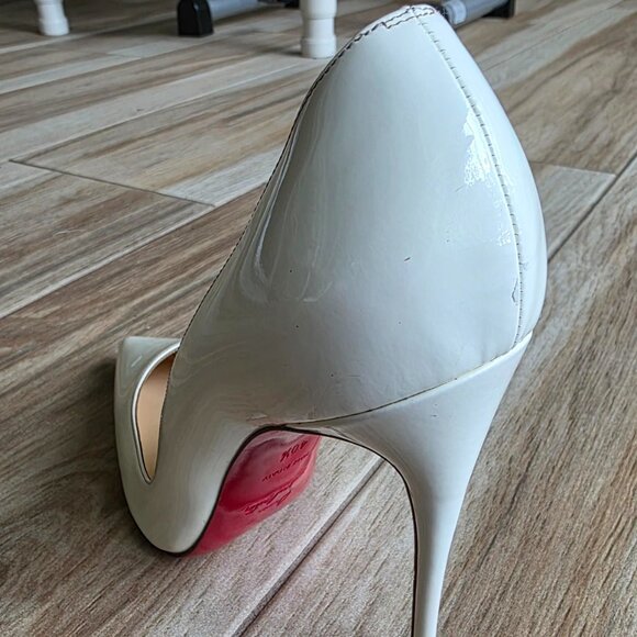 Christian Louboutin Kate 100mm White Patent Leather Pumps Eur. 10.5 - Picture 9 of 16